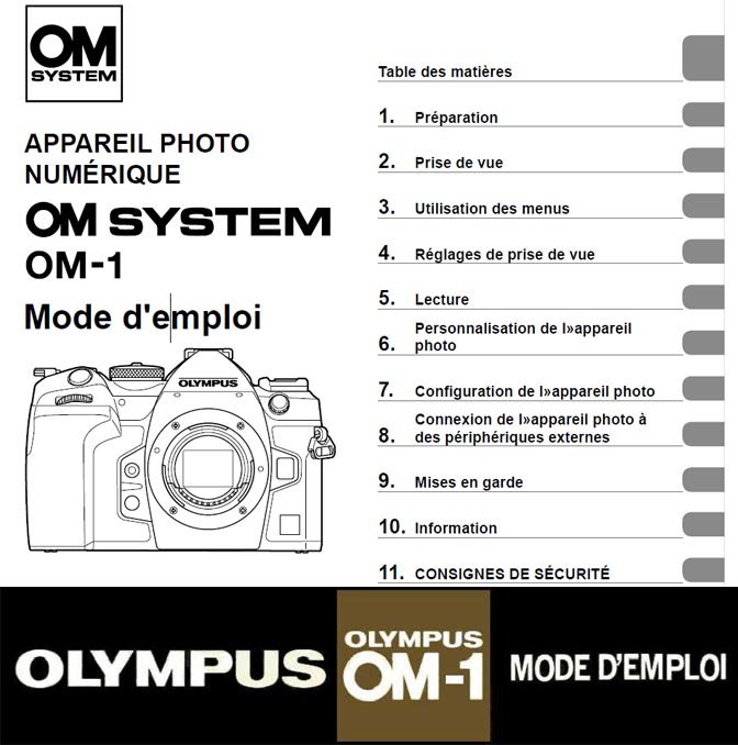 Mode d’emploi appareil photo numérique Olympus OM-1