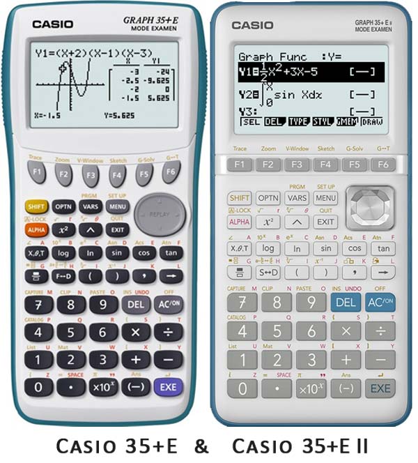 Calculatrices Casio 35+E et 35+E II