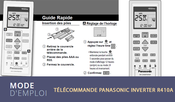 Télécommande Climatiseur Panasonic Inverter R410A